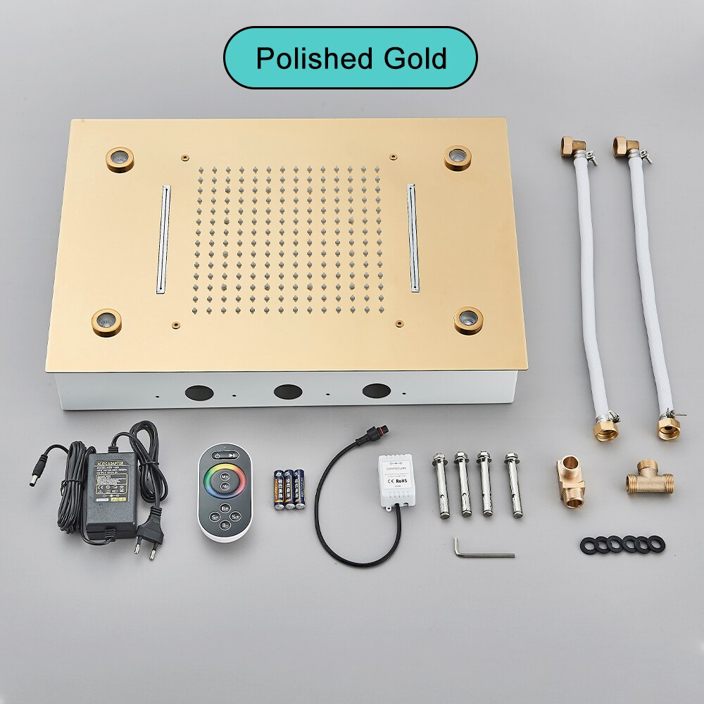 Embedded Ceiling Intelligent Remote Control LED Rainfall Shower Head Only - LSDproductionsGB