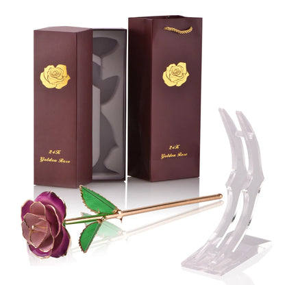 24k Gold Dipped Rose With Stand - LSDproductionsGB