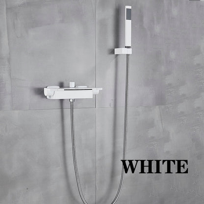 Matte Black Waterfall Wall-mounted Bathtub Mixers Taps - LSDproductionsGB