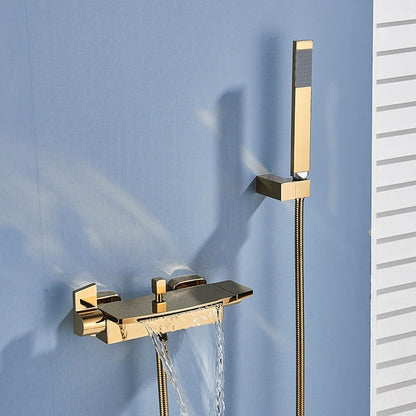 Matte Black Waterfall Wall-mounted Bathtub Mixers Taps - LSDproductionsGB