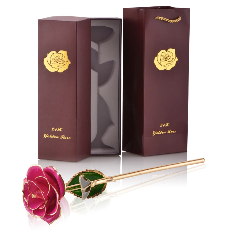 24k Gold Dipped Rose With Stand - LSDproductionsGB