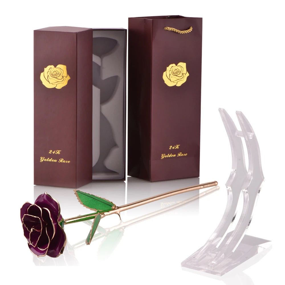 24k Gold Dipped Rose With Stand - LSDproductionsGB