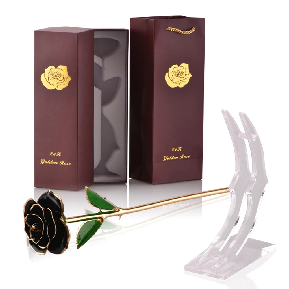 24k Gold Dipped Rose With Stand - LSDproductionsGB