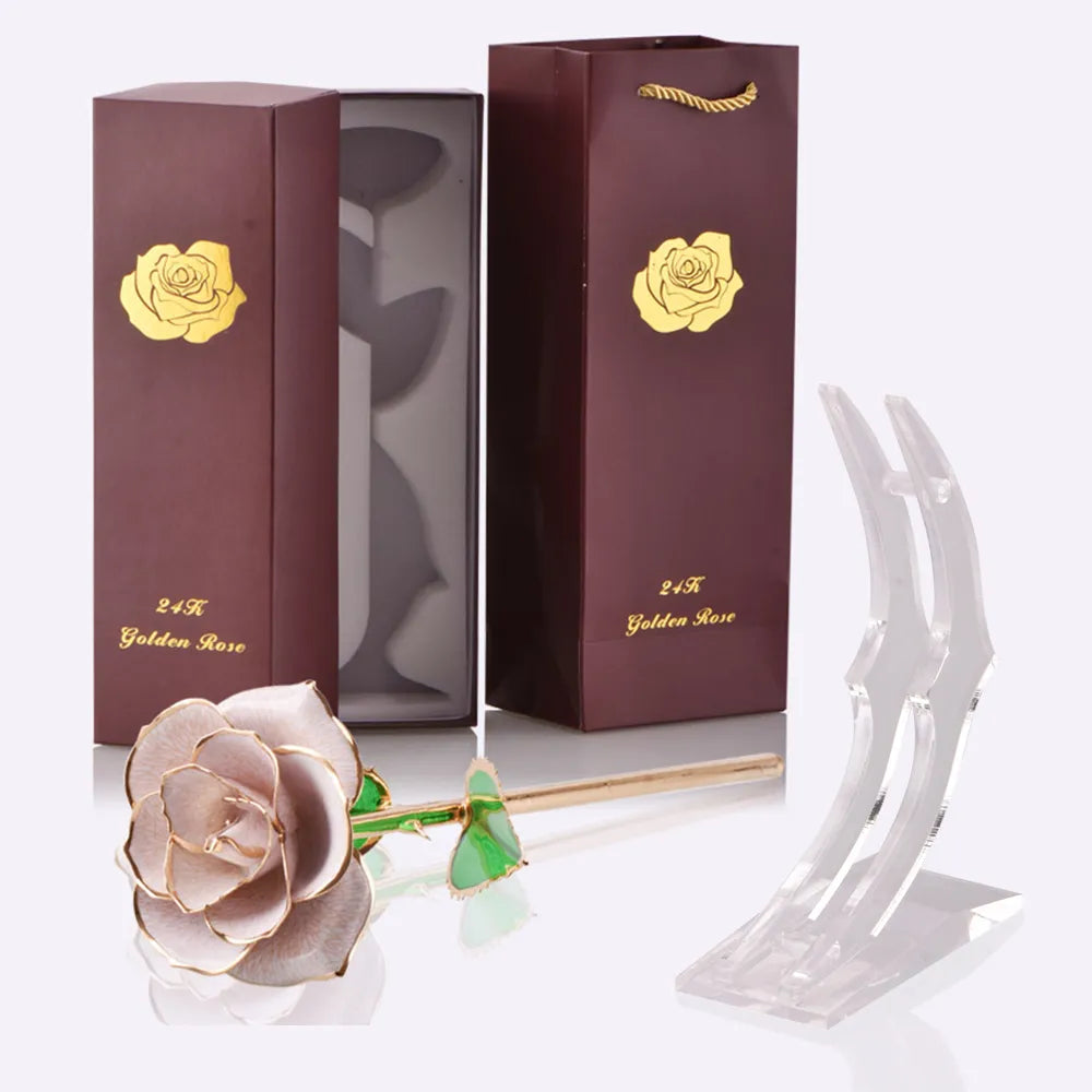 24k Gold Dipped Rose With Stand - LSDproductionsGB