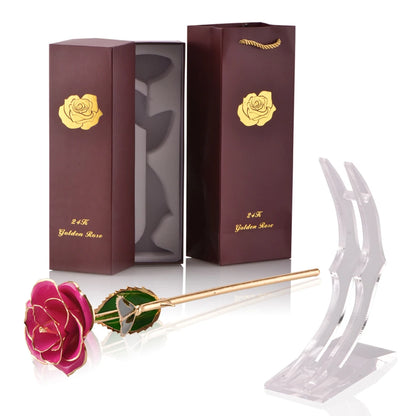 24k Gold Dipped Rose With Stand - LSDproductionsGB