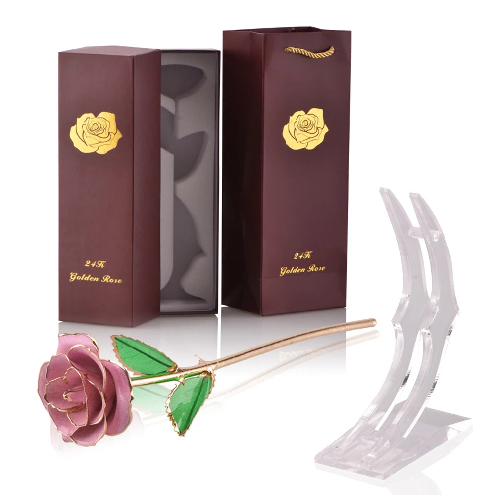 24k Gold Dipped Rose With Stand - LSDproductionsGB