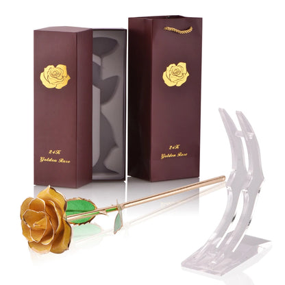 24k Gold Dipped Rose With Stand - LSDproductionsGB