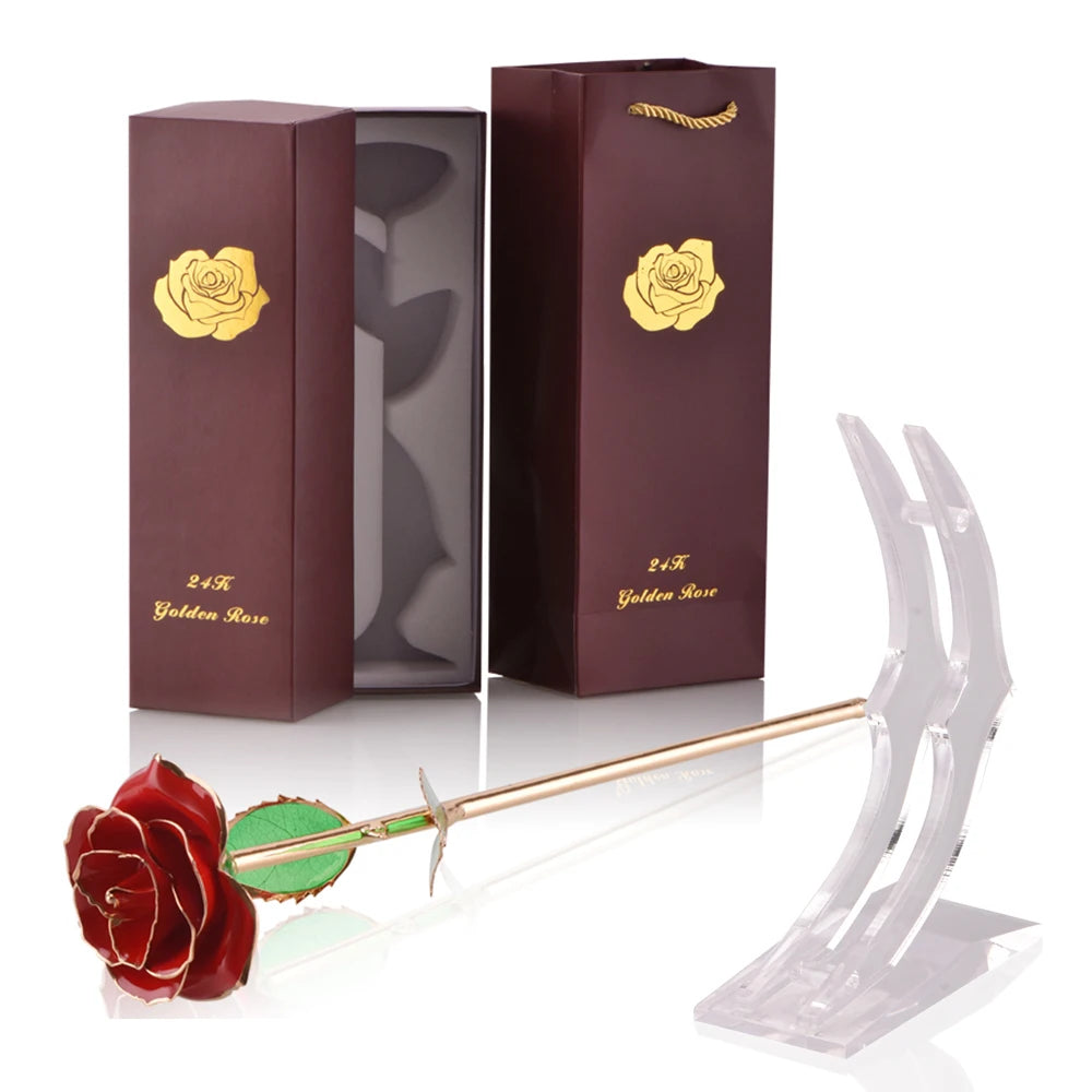 24k Gold Dipped Rose With Stand - LSDproductionsGB