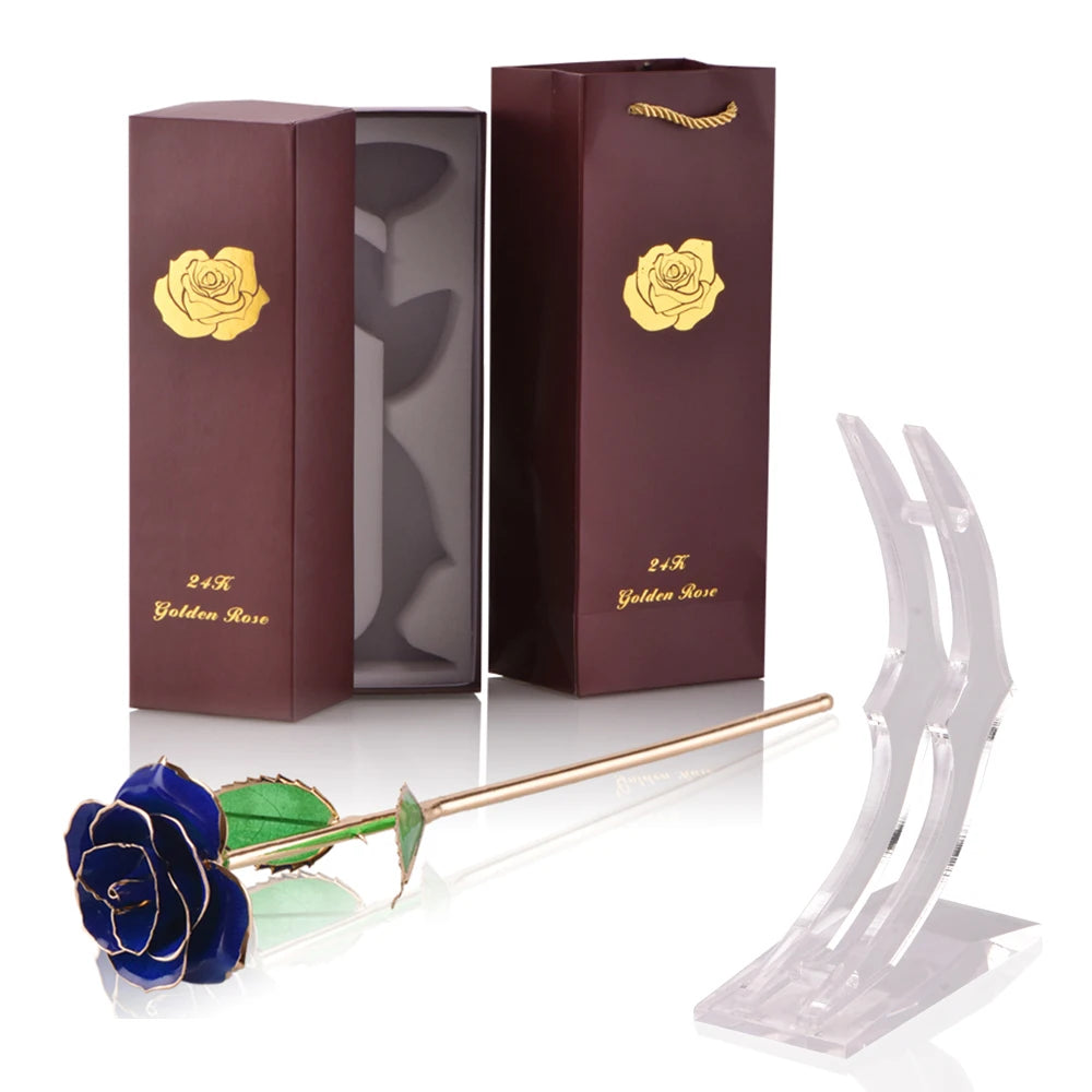 24k Gold Dipped Rose With Stand - LSDproductionsGB