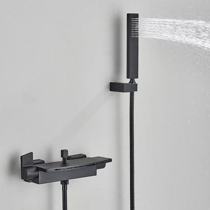 Matte Black Waterfall Wall-mounted Bathtub Mixers Taps - LSDproductionsGB