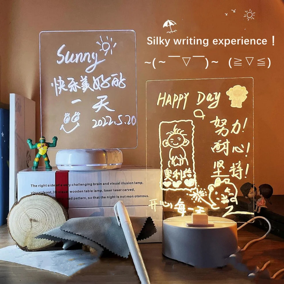 Led Night Light Note Board Rewritable Message Board - LSDproductionsGB