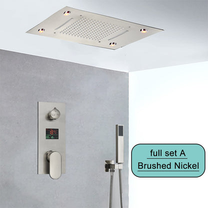 Embedded Ceiling Intelligent Remote Control LED Rainfall Shower Set Full - LSDproductionsGB