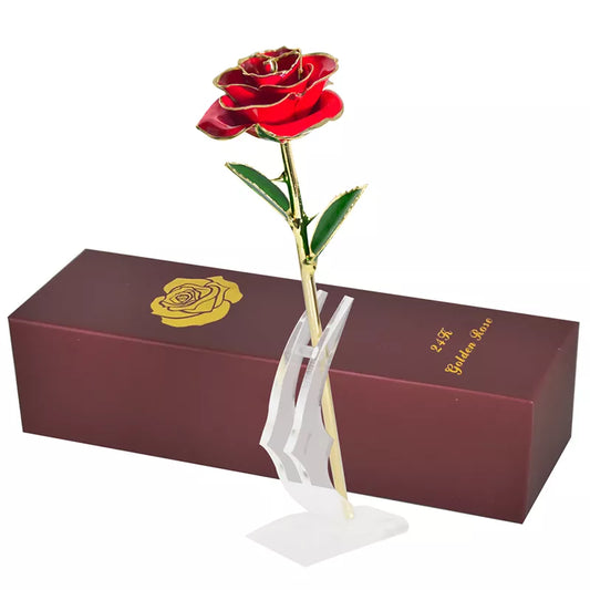 24k Gold Dipped Rose With Stand - LSDproductionsGB